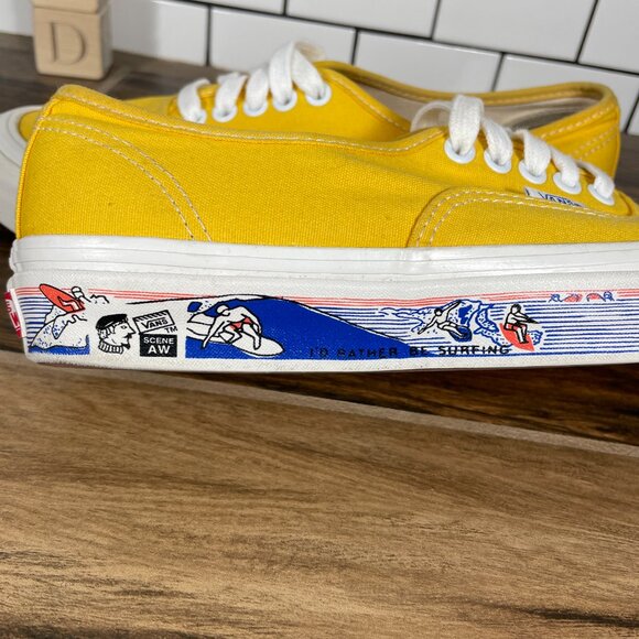 Vans Authentic 44 DX Anaheim Factory Mens Sz 7.5 Shoes Yellow Scene AW Sneakers main image 15